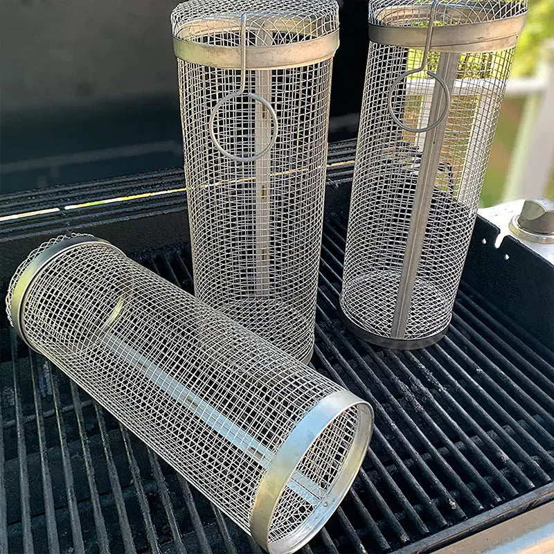 GrillRoller™ – Portable Stainless Steel BBQ Basket