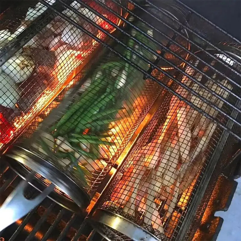 GrillRoller™ – Portable Stainless Steel BBQ Basket