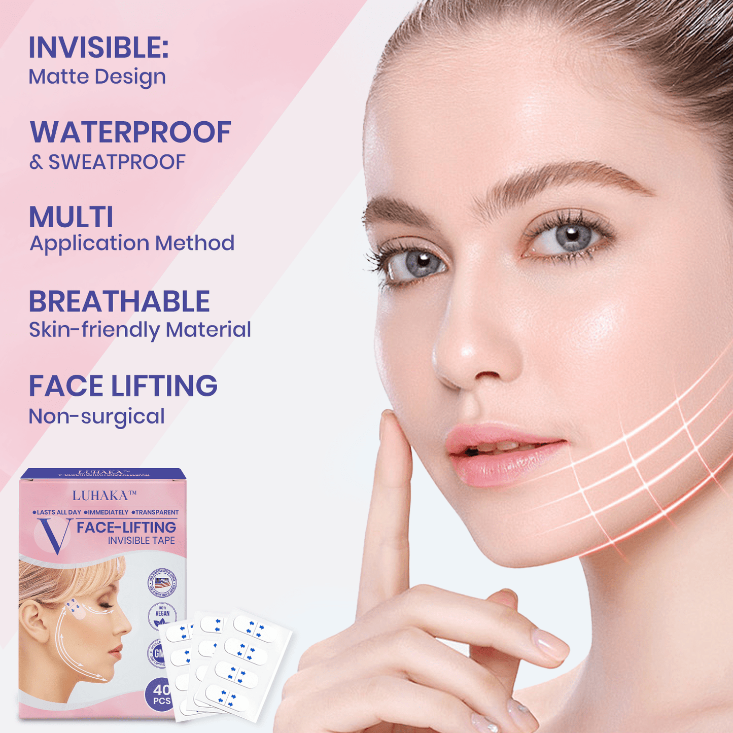V-Face Lifting Invisible Adhesive Tape 10