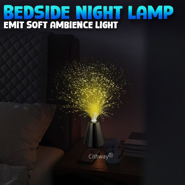 Fiber Optics Color-Changing Fountain Night Lamp
