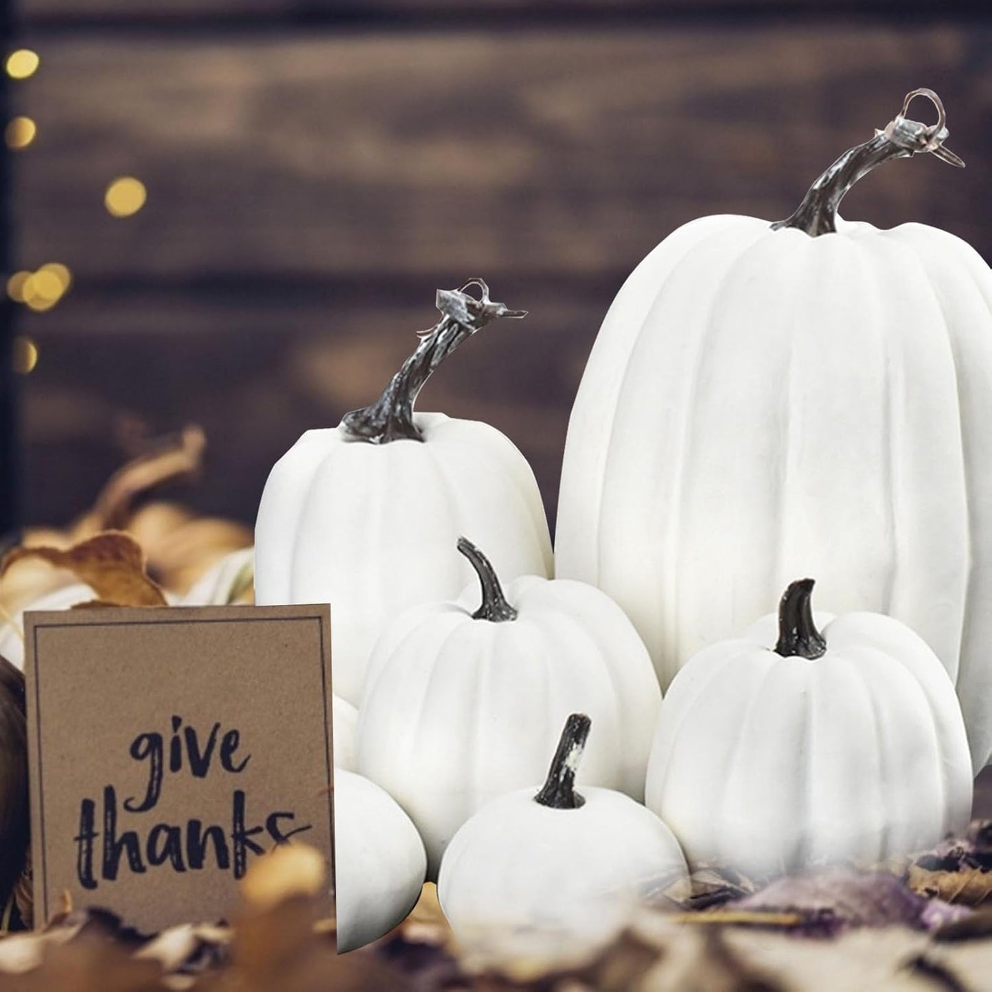 Artificial Pumpkin Decorations – 7 Pcs Set 🎃 Fall, Halloween