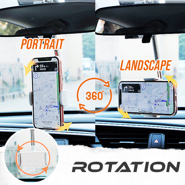 360° Rearview Mirror Phone Holder