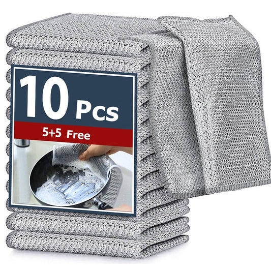 Abrasive fiber dishcloth (set of 10)