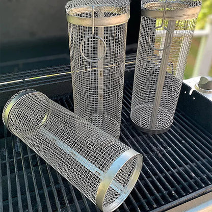 GrillRoller™ – Portable Stainless Steel BBQ Basket