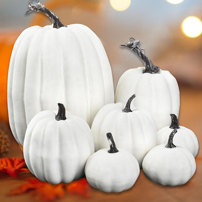 Artificial Pumpkin Decorations – 7 Pcs Set 🎃 Fall, Halloween