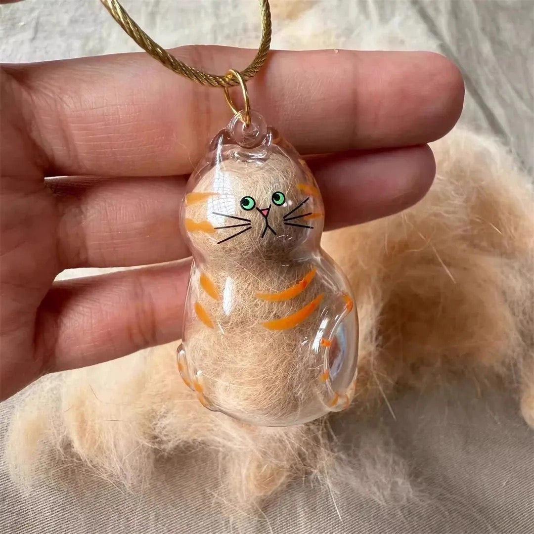 Cat and Dog Hair Keepsake Capsule Pendant Keychain