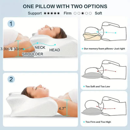 Orthopedic Butterfly Memory Foam Neck Pillow - Comfort & Massage Technology