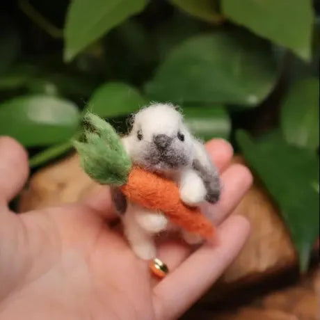 🐰🥕Felted Lop Eared Bunny With Carrot