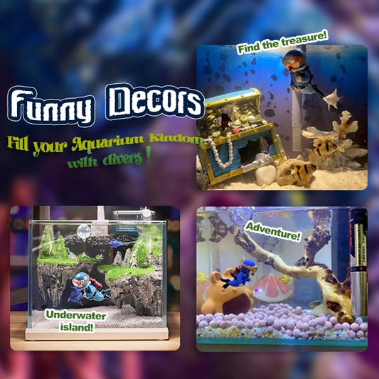 Aquarium Tank Floating Decor Little Diver